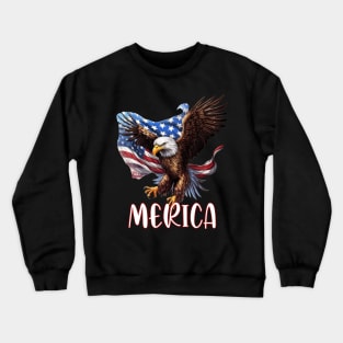 Eagle American Flag USA Flag 4th of july Merica memorial day Crewneck Sweatshirt